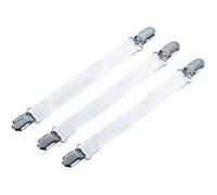 Leifheit Clips de fixation pour table à repasser, Clips de retenue pour planche à repasser, Sangles de fixation blanches pour faciliter le repassage