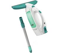 Leifheit Aspirateur à vitres Dry et Clean, lave vitre électrique utilisable à 360 degrés et manche 43 cm, set nettoyage pour toutes les surfaces lisses