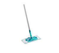 Leifheit Balai lave-sol Power Clean micro duo, manche en acier 140 cm, Balai microfibre avec lames de nettoyage CleanBlade et housse à 2 fibres, Balai serpillière à housse détachable, balai à plat