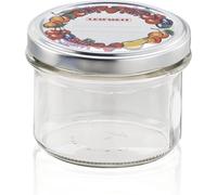 Leifheit Bocal à Confiture en Verre 235 ML, hermétique avec étiquette, Transparent Pratique pour la Conservation de Confiture, gelée, légumes, confits, etc, avec Couvercle à Visser