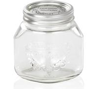 Leifheit Bocal de stérilisation 750 ml, Bocal hermétique avec étiquette, Bocal transparent, Bocal en verre avec bague à visser et couvercle, Pot de rangement décoratif, Bocal à conserves
