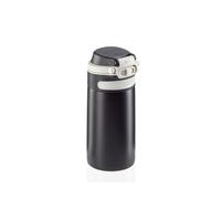 Leifheit Bouteille isotherme Flip 350 ml, thermos 100 % étanche, noir | Gourde isotherme à poignée rabattable, 6 h chaud / 18 h froid, filtre intégré, sans BPA, système de verrouillage fiable