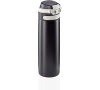 Leifheit Bouteille isotherme Flip 600 ml, thermos 100 % étanche, noir | Gourde isotherme à poignée rabattable, 6 h chaud / 18 h froid, filtre intégré, sans BPA, ouverture simple à une main