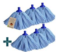 Leifheit Classic Lot de 6 têtes de rechange pour balai à franges Leifheit Classic pour enlever toutes les taches de sol (polyester viscose)