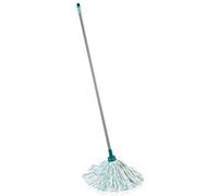 Leifheit Serpillière Classic Mop Viscose – Tête viscose/polyester, Manche 120 cm, Lavable 60°C