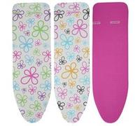 Leifheit Cotton Classic M Couche supérieure de housse de planche à repasser Coton Rose, Blanc