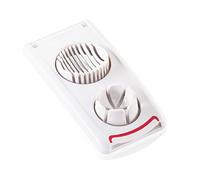 Leifheit Coupe-œufs Combi ComfortLine, Trancheuse manuelle pour œufs, pommes de terre cuites à l’eau, champignons, Ustensile de cuisine 3-en-1 pour découpe en tranches rondes, ovales et en quartiers