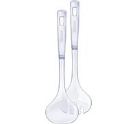 Leifheit Couverts à Salade, Cuillère et Fourchette à Salade pour Grands saladiers, Couverts en Plastique de qualité avec œillet de Suspension et résistants au Lave-Vaisselle, Cuillère à Salade 33 cm