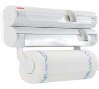Leifheit Dérouleur mural Rolly Mobil ComfortLine, porte sopalin pratique et robuste pour 3 rouleaux, dérouleur cuisine avec lames très coupantes
