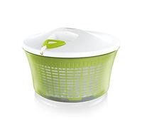 Leifheit Essoreuse à salade 5,5 l en plastique ComfortLine, mécanisme d'essorage à cordon innovant, utilisable comme saladier ou passoire, blanc et vert