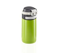 Leifheit Flip Bouteille isotherme (350 ml) avec bouchon à vis, mug voyage avec fermeture 100 % anti-fuite, mug étanche avec ouverture à une main, vert 3249