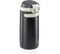Leifheit Flip Bouteille Isotherme (350 ML) avec Bouchon à vis, mug Voyage avec Fermeture 100% Anti-Fuite, mug étanche avec Ouverture à Une Main, Noir