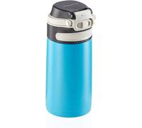 Leifheit Flip Bouteille isotherme (350 ml) avec bouchon à vis, mug voyage avec fermeture 100% anti-fuite, mug étanche avec ouverture à une main, bleu océan