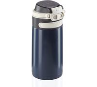 Leifheit Flip Bouteille Isotherme (350 ML) avec Bouchon à vis, mug Voyage avec Fermeture 100% Anti-Fuite, mug étanche avec Ouverture à Une Main, Bleu foncé