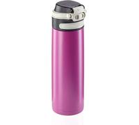 Leifheit Flip Bouteille isotherme (600 ml) avec bouchon à vis, mug voyage avec fermeture 100% anti-fuite, mug étanche avec ouverture à une main, lilas