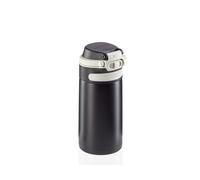 Leifheit Flip Bouteille Isotherme (350 ML) avec Bouchon à vis, mug Voyage avec Fermeture 100% Anti-Fuite, mug étanche avec Ouverture à Une Main, Noir