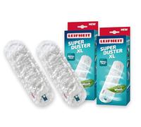 Leifheit Housse de Rechange pour plumeau Superduster XL, Lot de 2 Housses lavables de Taille XL, tête de dépoussiérage en Microfibre pour plumeau poussière, pour dépoussiérer durablement