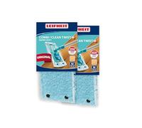 Leifheit Housses Lave-Sol Clean Twist M Extra Soft - Lot de 2, fibres spéciales pour sols fragiles