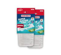 Leifheit Housse dépoussiérante Superduster Floor XL, lot de 2 x mop microfibre lavable pour dépoussiérage sol, pour balai à poussière taille XL, nettoyage à sec des sols, dépoussiérage à sec des sols