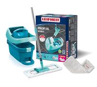Leifheit Kit Balai serpillère Lave-Sol Profi XL avec Seau essore-Housse à roulettes, Microfibre, pour Lavage et SUPERDUSTER XL pour Nettoyage à Sec, Nettoyage des sols sans se baisser