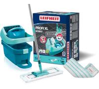 Leifheit Kit Balai Serpillière Seau à roulettes Profi XL, housse Micro Duo