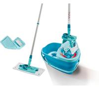 Leifheit Kit Clean Twist M Ergo – seau essoreur, balai serpillère télescopique, housses micro duo