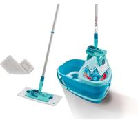 Leifheit Kit de lavage Clean Twist M Ergo molleton Micro Duo et SUPERDUSTER M, lave-sol avec housse microfibre pour lavage et housse pour nettoyage à sec des sols, balai serpillère et seau essoreur