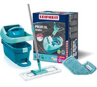 Leifheit Kit Balai Serpillière Seau roulettes Profi XL, Housse Static Plus