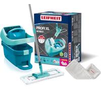 Leifheit Kit Balai Serpillière Seau roulettes Profi XL, Housse SUPERDUSTER