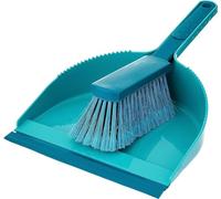 Leifheit Kit de Balayage manuel Classic, Pelle-balayette avec poils épissés | Lèvre en caoutchouc pour tous sols, raclette d’angle, attrape poussière fine, rangement suspendu, set balai pelle