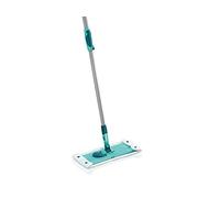 Leifheit Lave-sol Combi M micro duo avec manche télescopique, Balai microfibre au manche télescopique en acier, Balai serpillière à housse détachable Bleu
