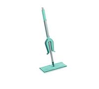Leifheit Lave-sol Picobello S micro duo, balai serpillière avec mécanisme d’essorage intégré sur le manche, balai à plat largeur 27 cm avec manche de 140 cm, balai microfibre tous types de sols