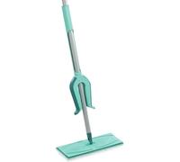 Leifheit Lave-sol Picobello S micro duo, balai serpillière avec mécanisme d’essorage intégré sur le manche, balai à plat largeur 27 cm avec manche de 140 cm, balai microfibre tous types de sols