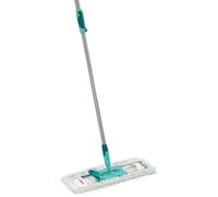 Leifheit Lave-sol Profi XL cotton plus Telescope manche extensible 87-142 cm, balai microfibre housse coton absorbante, balai à plat 360°, accessoire ménage sol carrelé, détachable d'un clic du pied
