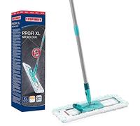 Leifheit Lave-Sol Profi XL Micro Duo Manche Acier, balai microfibre avec housse lavable et manche de 146 cm, balai à plat, accessoire ménage pour sols carrelés et stratifiés, tête 360 degrés