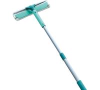 Leifheit Lave-vitre Classic Window Cleaner 3-en-1, nettoyeur de vitres triple action, balai raclette, housse microfibre et manche télescopique