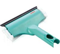 Leifheit Lave-vitres 3-en-1 S - Molleton microfibres, raclette vitre & encadrements - Bleu