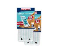 Leifheit Lot de 2 Housses Clean Twist ou Combi M Micro Duo, Housse de Rechange en Microfibres pour Balai à Plat Combi, Housse absorbante pour Balai serpillère