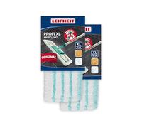Leifheit Lot de 2 Housses Profi XL Micro Duo, Housse de Rechange en Microfibres pour Balai à Plat Profi XL, Housse absorbante et nettoyante pour Balai serpillère, pour Tous Types de Sol