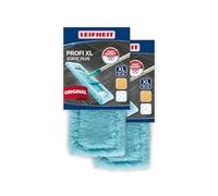 Leifheit Lot de 2 Housses Profi XL Static Plus, Housse de Rechange électrostatique pour Balai à Plat Profi XL, Housse Tous Les Types de sols, Housse pour Balai Nettoyage à Sec et dépoussiérage