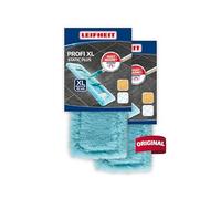 Leifheit Lot de 2 housses Profi XL static plus, housse de rechange électrostatique pour balai à plat Profi XL, housse tous les types de sols, housse pour balai nettoyage à sec et dépoussiérage