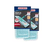 Leifheit Lot de 2 Housses Profi XL Super Soft, Housse de Rechange Super Douce pour Balai à Plat Profi XL, Housse pour Balai nettoyante, adaptée pour Le parquet, Le stratifié et Le liège