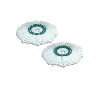 Leifheit lot de 2 têtes de rechange Clean Twist Disc Mop, pour les carrelages et sols en pierre, microfibre absorbante eau et saleté, franges de remplacement, facile à changer