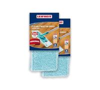 Housse balai serpillère Clean Twist M Ergo super soft 55161 Leifheit, serpillière balai à plat Clean Twist M Ergo,parquets,lot de 2