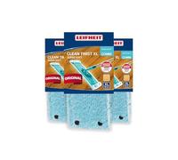 Leifheit Lot de 3 Housses Lave-Sol Clean Twist XL Extra Soft, Housse de Rechange en Fibres spéciales, pour Les sols fragiles, Housse pour Balai nettoyante avec Absorption d’Eau Minimale