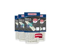 Leifheit Lot de 4 housses Profi XL coton plus, housse de rechange en coton pour balai à plat Profi XL, housse nettoyante et absorbante pour balai serpillère, pour le carrelage et les sols en pierre