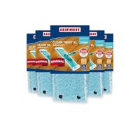 Leifheit Lot de 5 Housses Lave-Sol Clean Twist XL Extra Soft, Housse de Rechange en Fibres spéciales, pour Les sols fragiles, Housse pour Balai nettoyante avec Absorption d’Eau Minimale