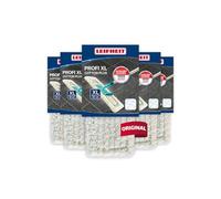 Leifheit Lot de 5 housses Profi XL coton plus, housse de rechange en coton pour balai à plat Profi XL, housse nettoyante et absorbante pour balai serpillère, pour le carrelage et les sols en pierre