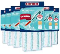 Leifheit Lot de 6 Housses de Nettoyage Micro Duo pour Lave-Sol Picobello S, Housse de Rechange pour Tous Types de sols, serpillère Lavable en Machine à Laver