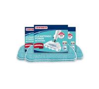 Leifheit lot de 6 housses de rechange pour balai vapeur CleanTenso Power 2.0, éponge microfibre pour nettoyeur vapeur, nettoyage en profondeur, éponge de remplacement lavable, tampon dessous velcro